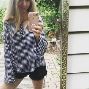 Black and white Checkered blouse